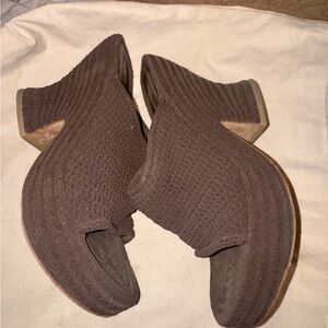 Bottega Veneta Open Toe Dark Brown Knit Mules EU 39